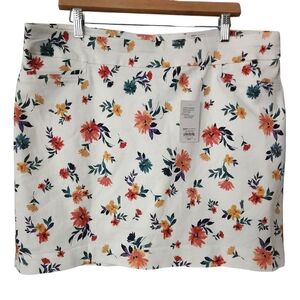 Croft & Barrow Effortless Stretch Skort Women's Size 16 Regular Cream Floral